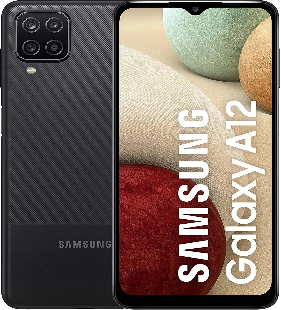 Samsung Galaxy A12 phone, front and back